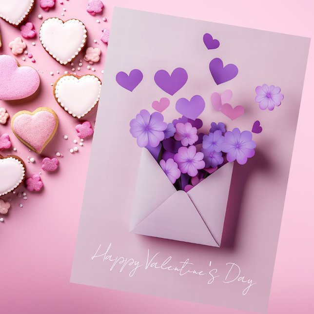 Papercut Hearts and Flowers Valentine's Greeting Holiday Card (Creator Uploaded)