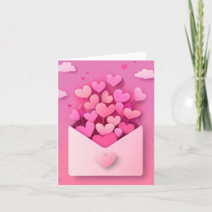 Papercut Hearts Valentine's Greeting Holiday Card