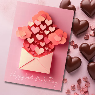 Papercut Hearts Valentine's Greeting Holiday Card