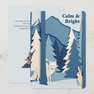 Papercut Holidays Alpine Woodland Modern Flat Holiday Card