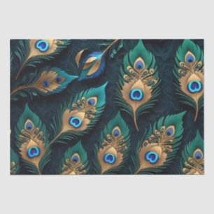 Papercut Peacock Feathers Pattern Tissue Paper