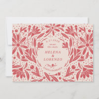 Papercut Rustic Flowers Antique Red