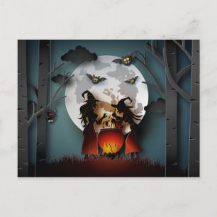 Papercut Witches in the Woods Postcard