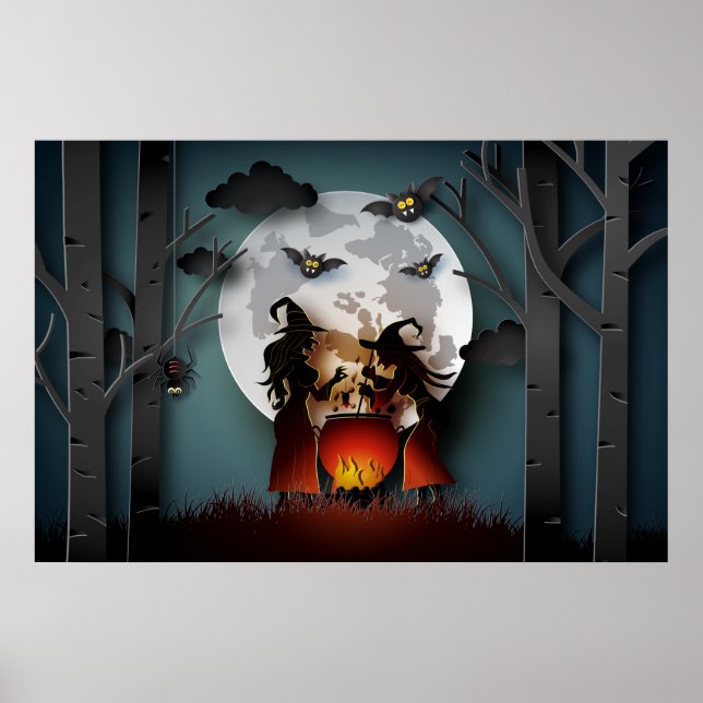 Papercut Witches in the Woods Poster (Front)