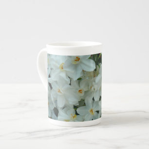 Paperwhite Narcissus Delicate White Flowers Bone China Mug