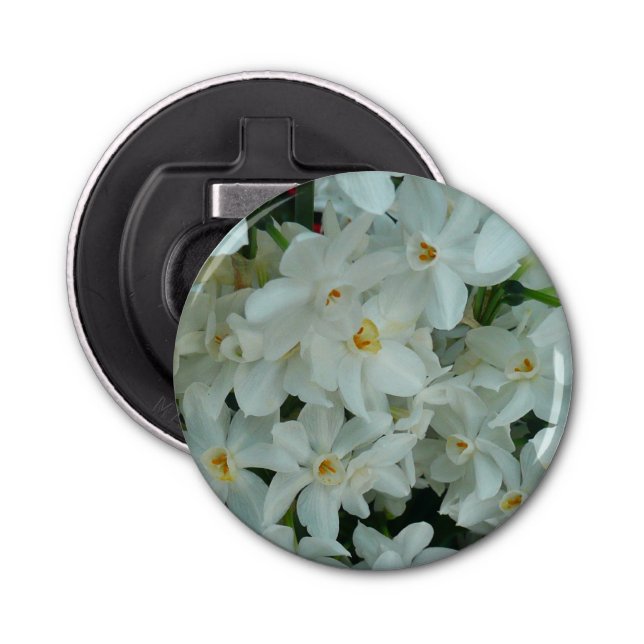 Paperwhite Narcissus Delicate White Flowers Bottle Opener (Front)