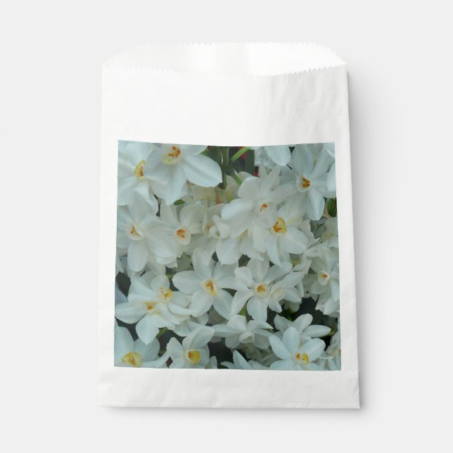 Paperwhite Narcissus Delicate White Flowers Favour Bags (Front)
