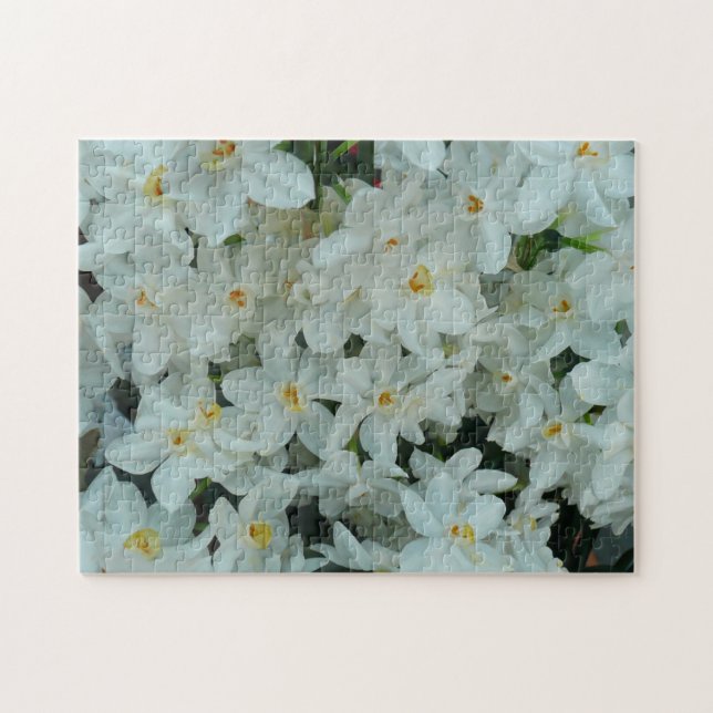 Paperwhite Narcissus Delicate White Flowers Jigsaw Puzzle (Horizontal)
