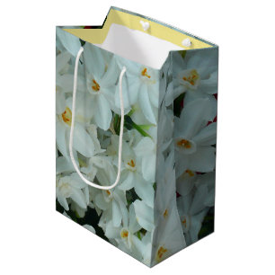 Paperwhite Narcissus Delicate White Flowers Medium Gift Bag