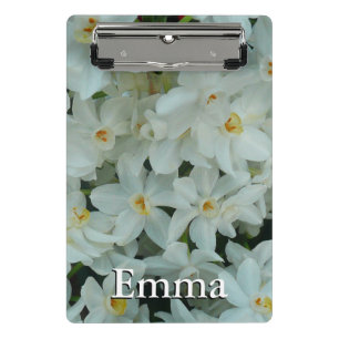 Paperwhite Narcissus Delicate White Flowers Mini Clipboard