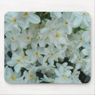 Paperwhite Narcissus Delicate White Flowers Mouse Mat