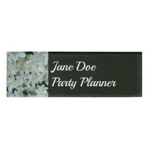 Paperwhite Narcissus Delicate White Flowers Name Tag