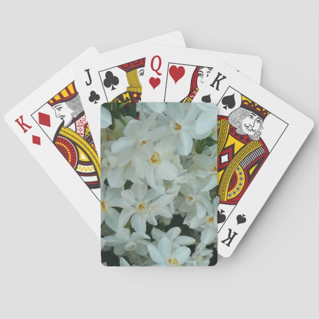Paperwhite Narcissus Delicate White Flowers Playing Cards (Back)