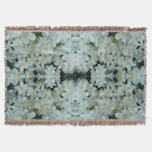 Paperwhite Narcissus Delicate White Flowers Throw Blanket