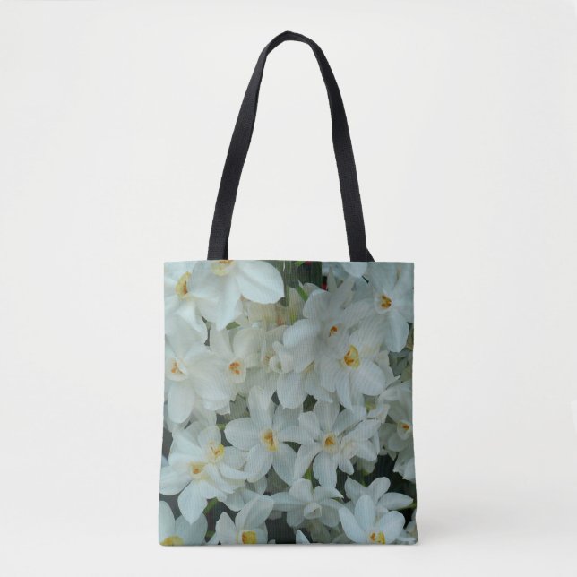 Paperwhite Narcissus Delicate White Flowers Tote Bag (Front)