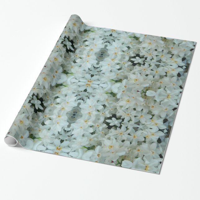 Paperwhite Narcissus Delicate White Flowers Wrapping Paper (Unrolled)