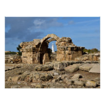 Paphos archaeological park, ruins and lighthouse