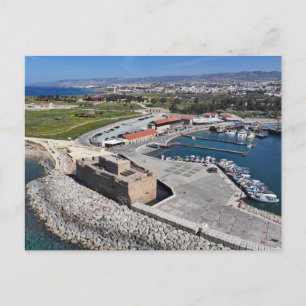 Paphos Castle and Harbour with lighthouse Postcard