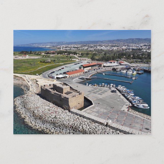 Paphos Castle and Harbour with lighthouse Postcard (Front)