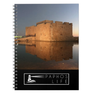Paphos Castle and reflections at sunset Notebook