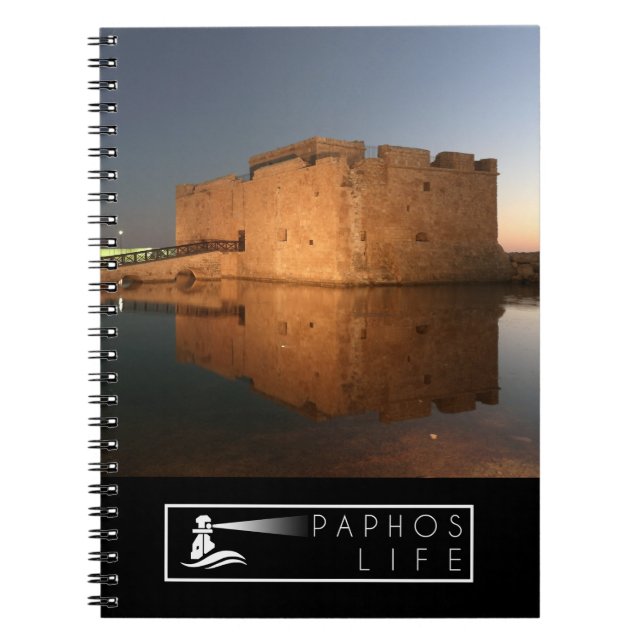 Paphos Castle and reflections at sunset Notebook (Front)