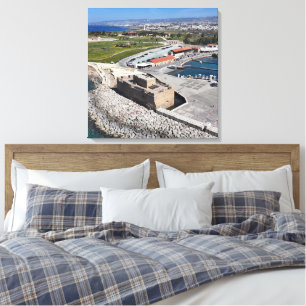 Paphos castle, harbour and lighthouse canvas print