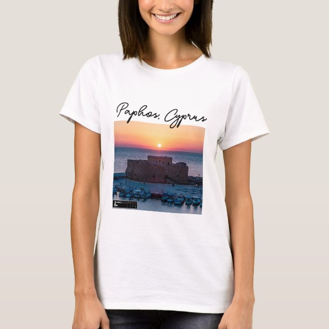 Paphos Castle Sunset and Signature T-Shirt (Front)