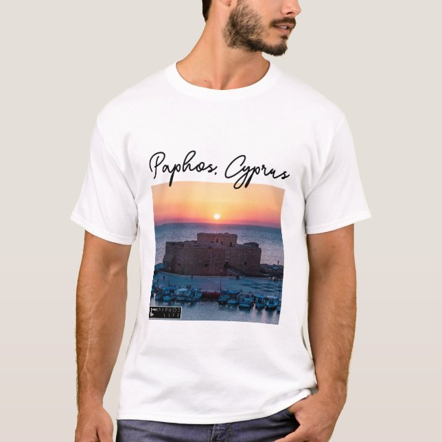 Paphos Castle Sunset and Signature T-Shirt (Front)