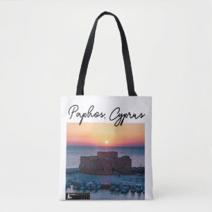 Paphos Castle Sunset and Signature Tote Bag
