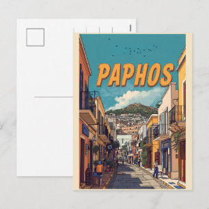 Paphos City, Cyprus touring souvenir Holiday Postcard