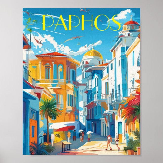 Paphos City, Cyprus touring souvenir Poster (Front)