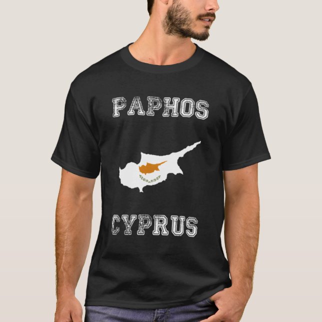 Paphos Cyprus Distressed Cyprus Flag T-Shirt (Front)