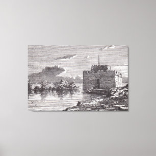 Paphos Cyprus mediaeval fort 19th century engravin Canvas Print
