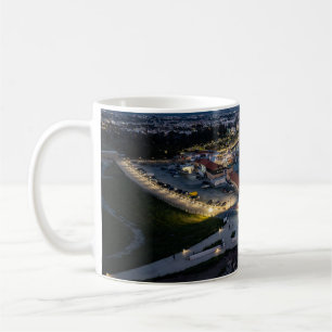 Paphos harbour drone view at night, Cyprus Coffee Mug