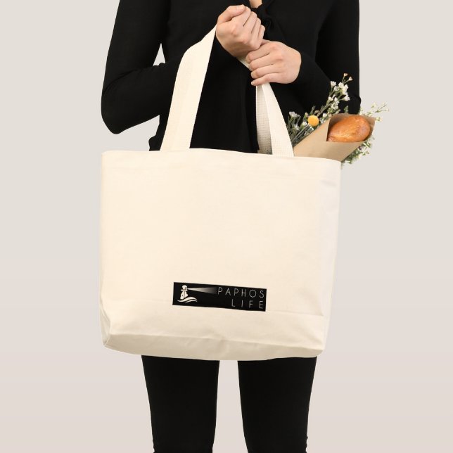 Paphos Life Logo  Large Tote Bag (Front (Product))