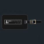 Paphos Life Logo & Rainbow Luggage Tag<br><div class="desc">Paphos Life logo with lighthouse and rainbow digital pattern on rear</div>