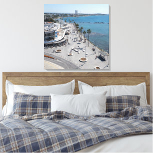 Paphos Sea Front Walk by drone Canvas Print