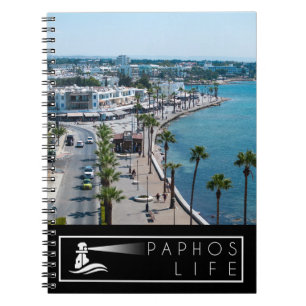 Paphos Sea Front with Logo Notebook