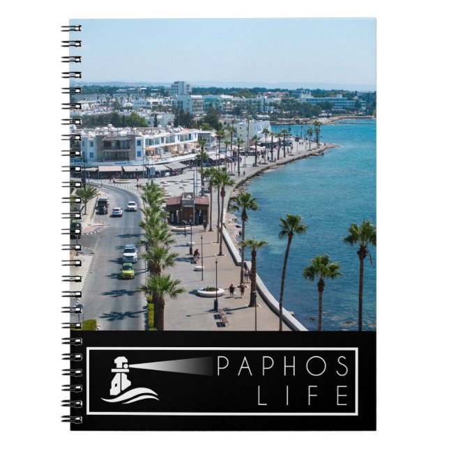 Paphos Sea Front with Logo Notebook (Front)
