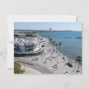 Paphos Seafront drone view Postcard