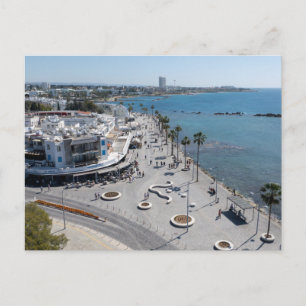 Paphos Seafront drone view Postcard