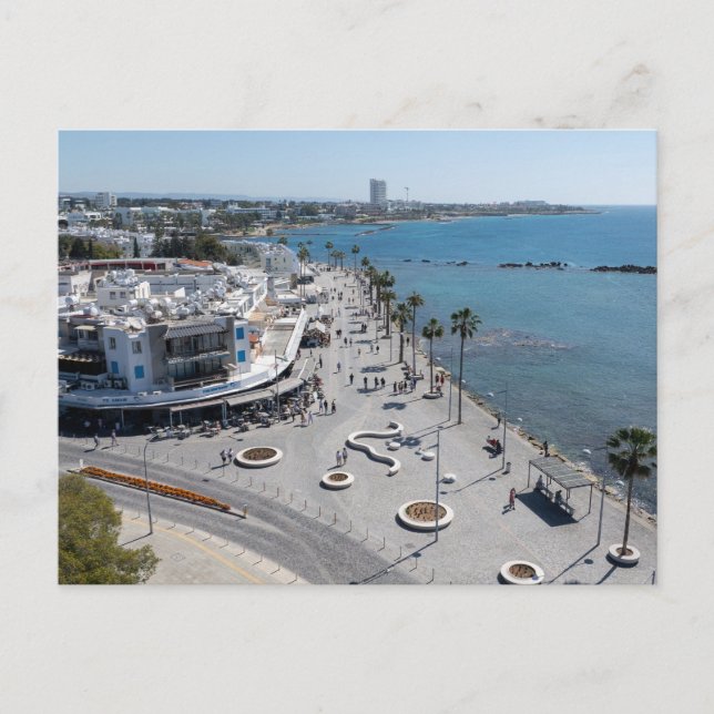 Paphos Seafront drone view Postcard (Front)