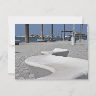 Paphos seafront seat, Cyprus Postcard