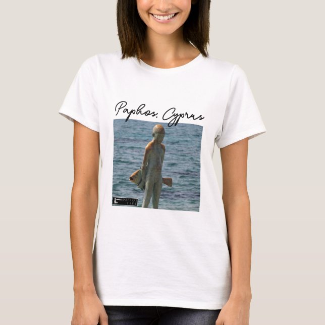 Paphos Statue Boy and Fish, Signature T-Shirt (Front)
