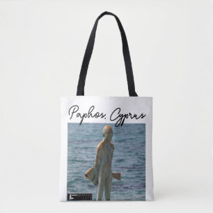 Paphos Statue Boy and Fish, Signature Tote Bag