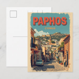 Paphos water view, Cyprus touring souvenir gifts Holiday Postcard