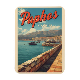 Paphos water view, Cyprus touring souvenir gifts Magnet