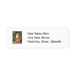Papier Mache Red Coated Santa Address Label