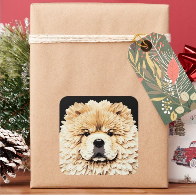 PAPIER MIRAGE Cream Chow Square Sticker (Creator Uploaded)