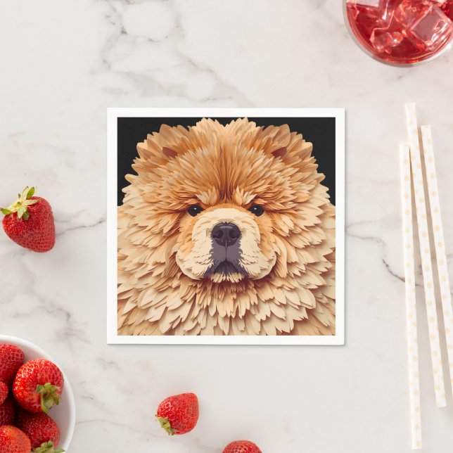 PAPIER MIRAGE Red Chow Napkin (Insitu)